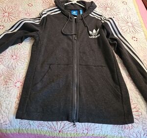 Adidas Black Track Jacket with Iconic Stripes